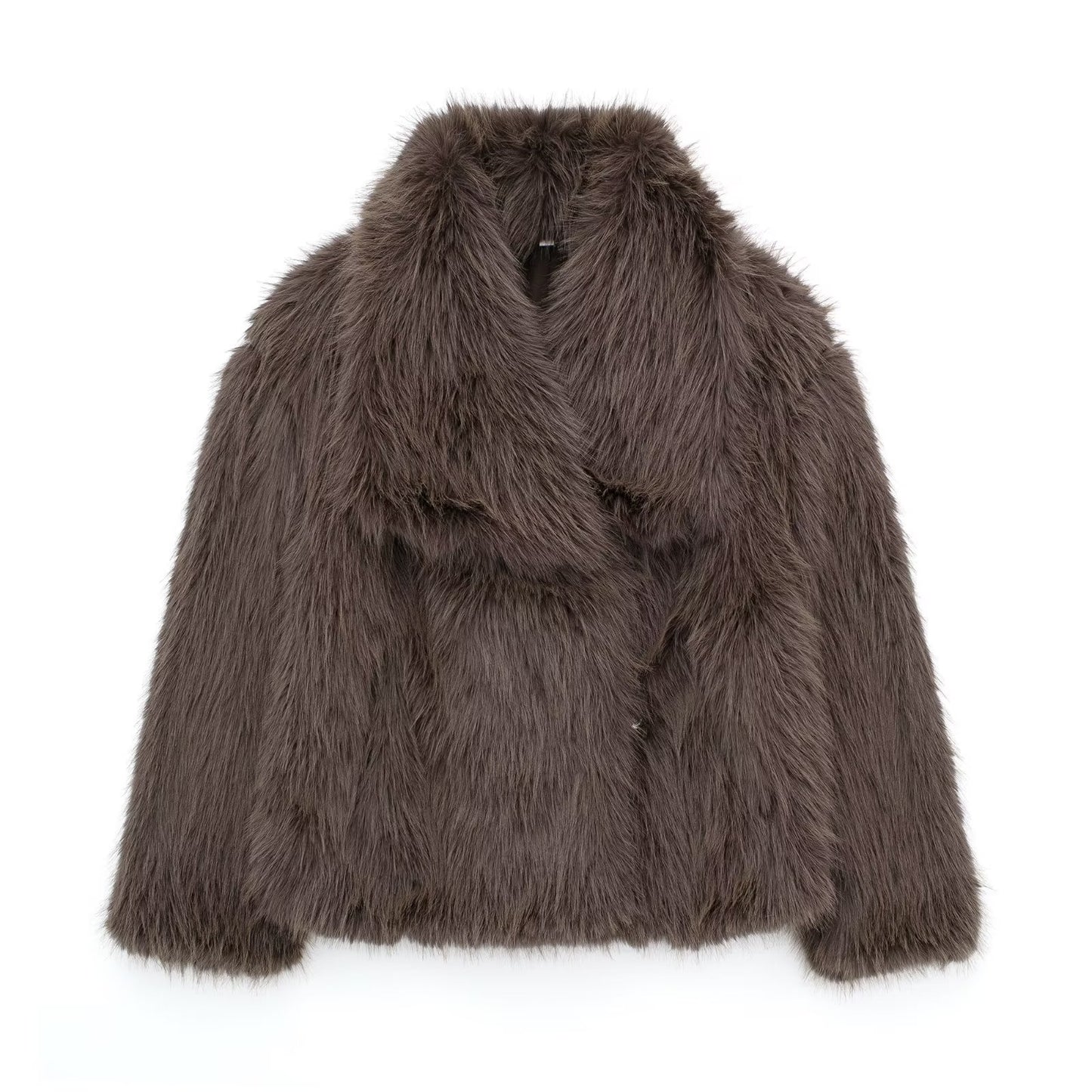 Winter Plush Coat Thicken Lapel Outwear
