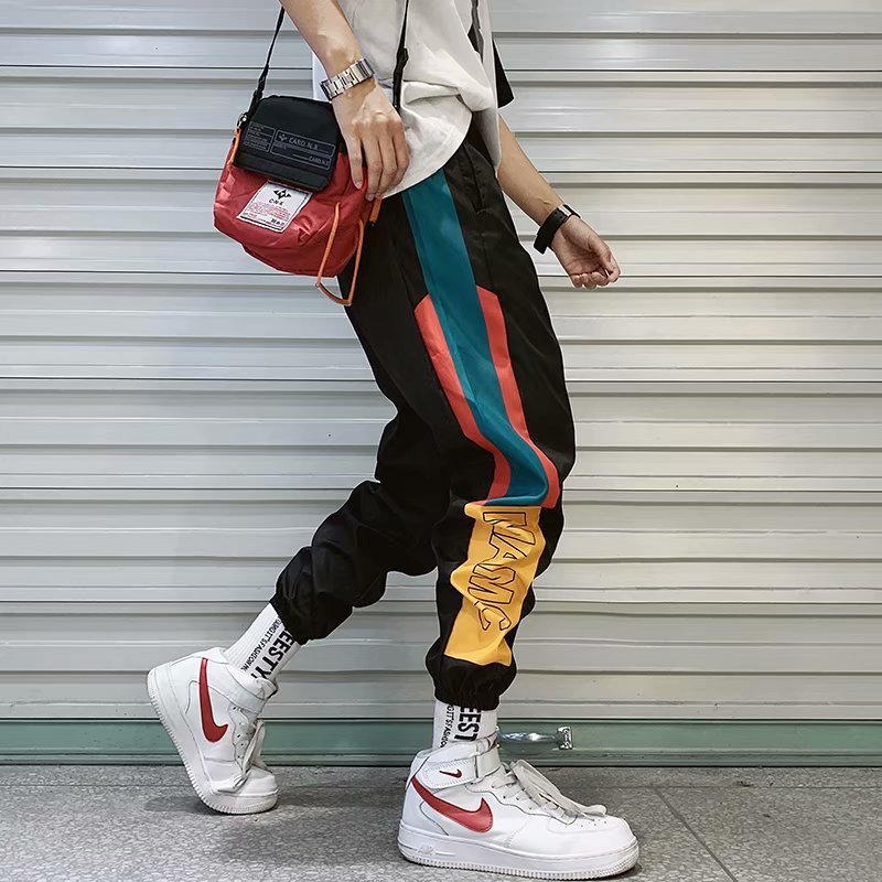Colorblock Loose Harem Pants