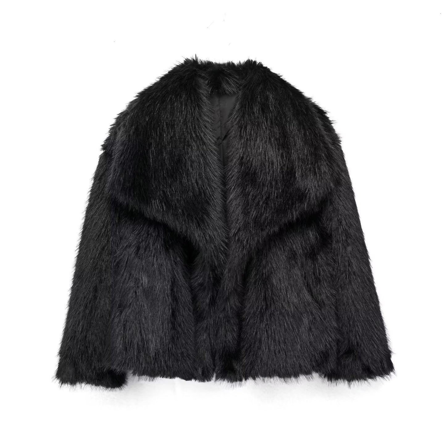Winter Plush Coat Thicken Lapel Outwear