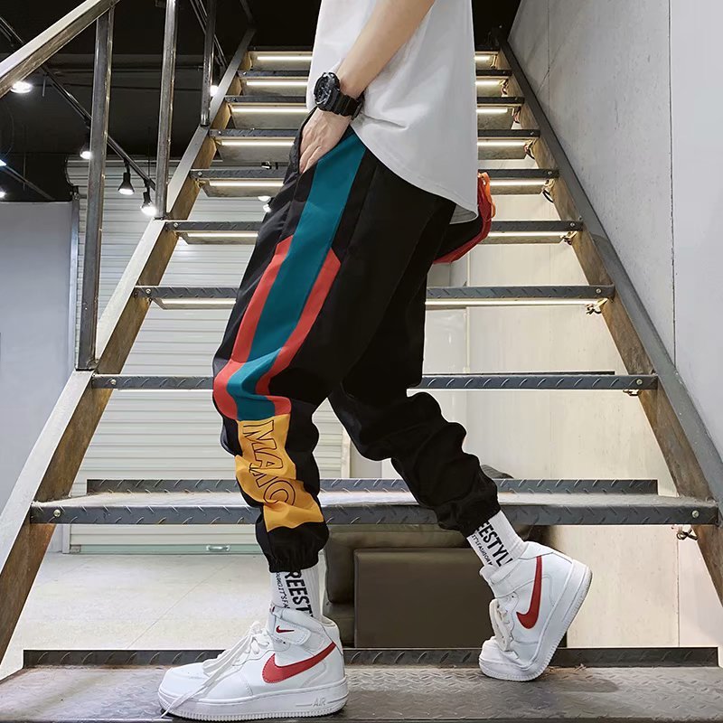 Colorblock Loose Harem Pants
