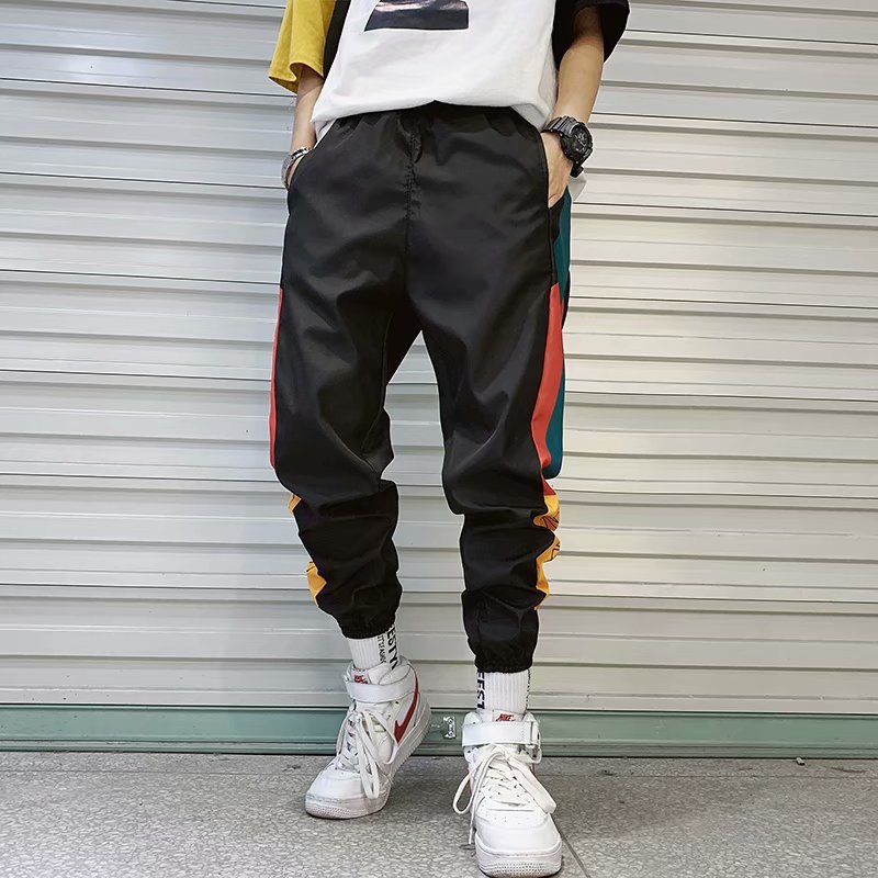 Colorblock Loose Harem Pants