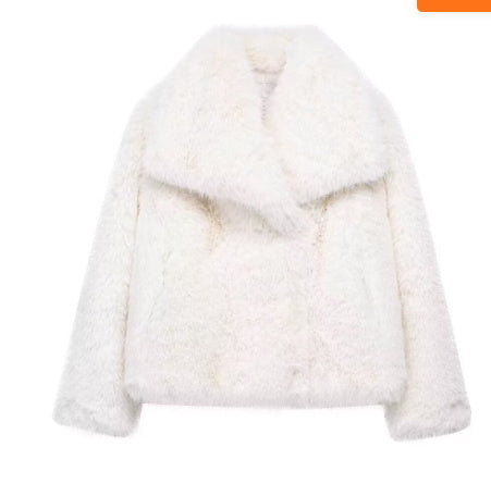 Winter Plush Coat Thicken Lapel Outwear