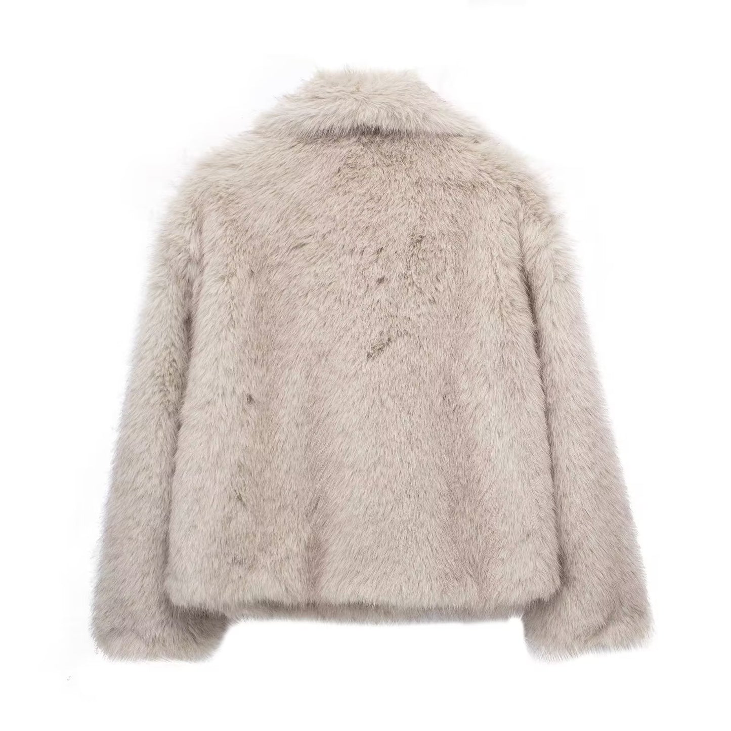 Winter Plush Coat Thicken Lapel Outwear