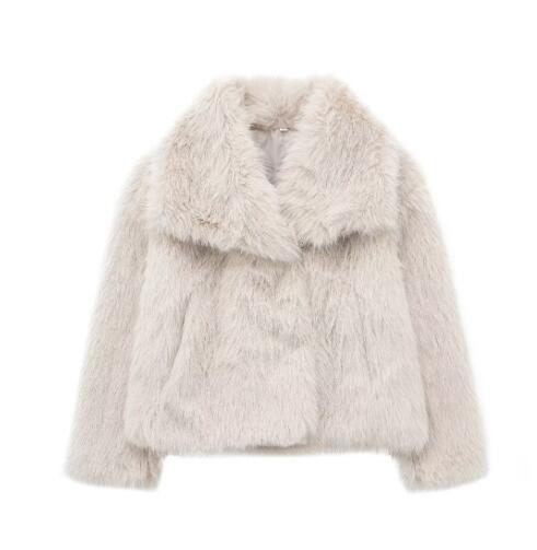 Winter Plush Coat Thicken Lapel Outwear