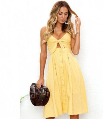 Summer Dresses Sleeveless Backless Strap