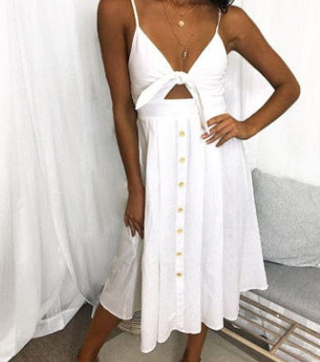 Summer Dresses Sleeveless Backless Strap