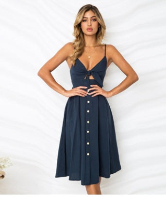 Summer Dresses Sleeveless Backless Strap