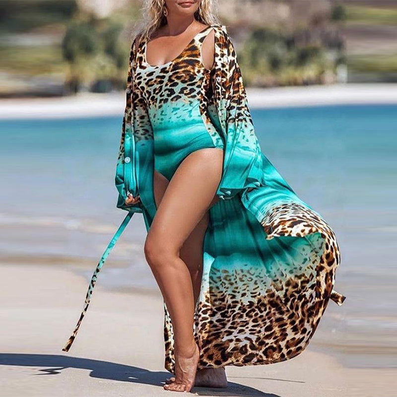 Sexy Leopard Swimwear Summer Women's Blouse Bikini