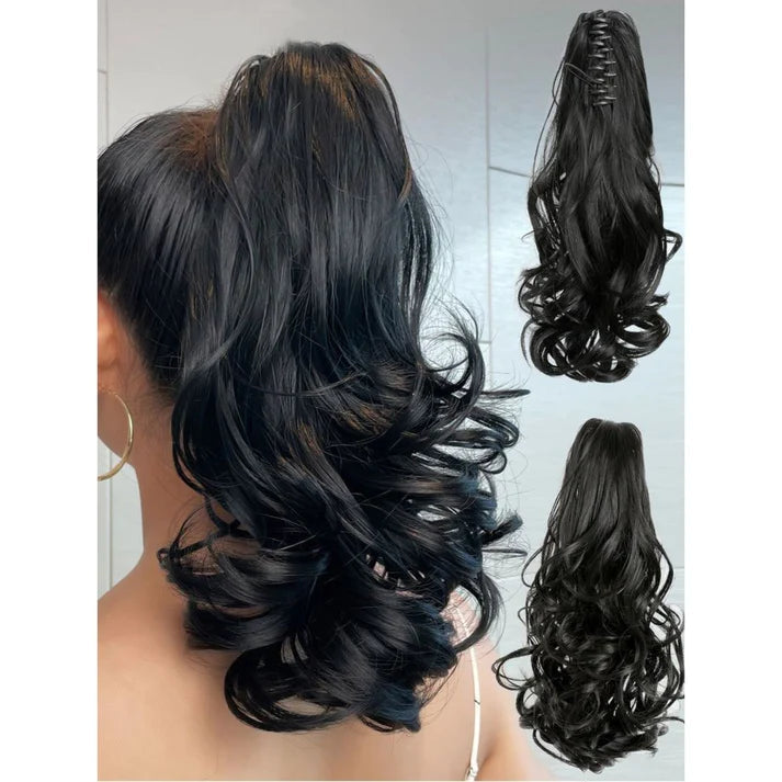 18 Inch Ponytail Hair Extension + FREE Hair Bun Extension