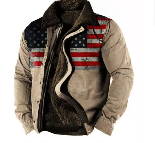 Thickened Side Seam Pocket Casual Zipper Loose Wolf Cotton Jacket