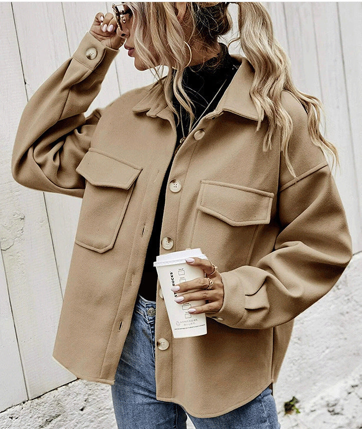 Winter Coat Women Lapel Single-breasted Thickened