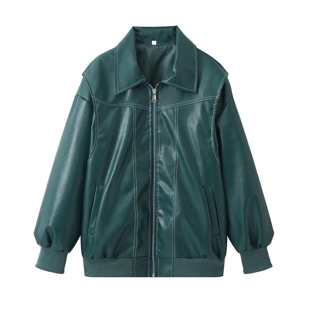 Loose Fashion Lapel Zip-up Jacket