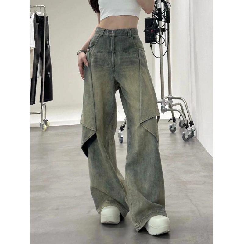 Ten Three Rows Fried Street Retro Deformation Slightly Flared Jeans