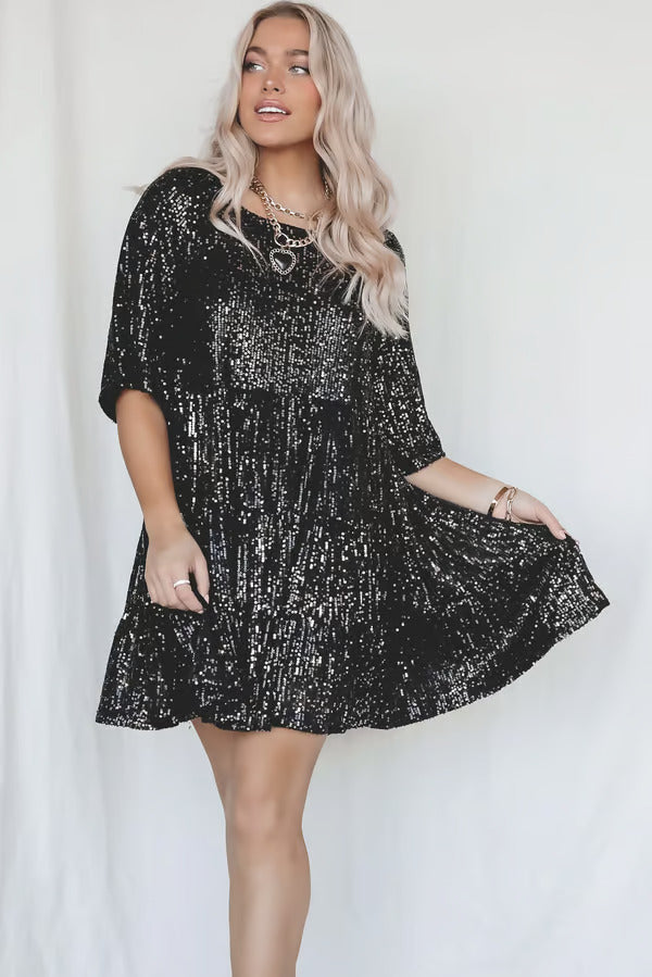 Sequin Baby Doll Dress