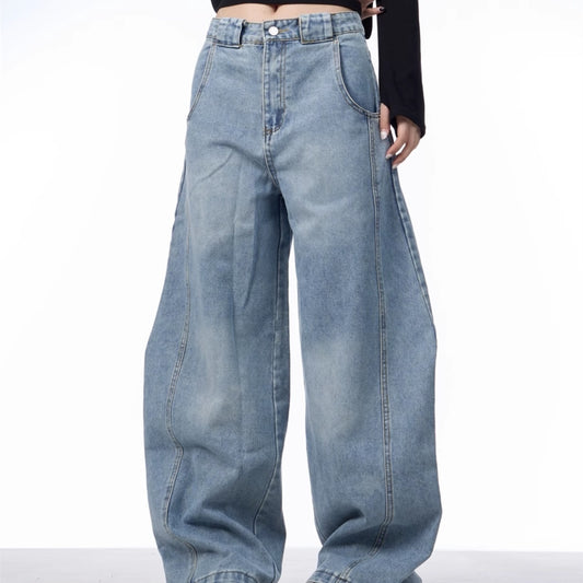 Retro Machete Jeans Women's Wide Leg Loose Pant