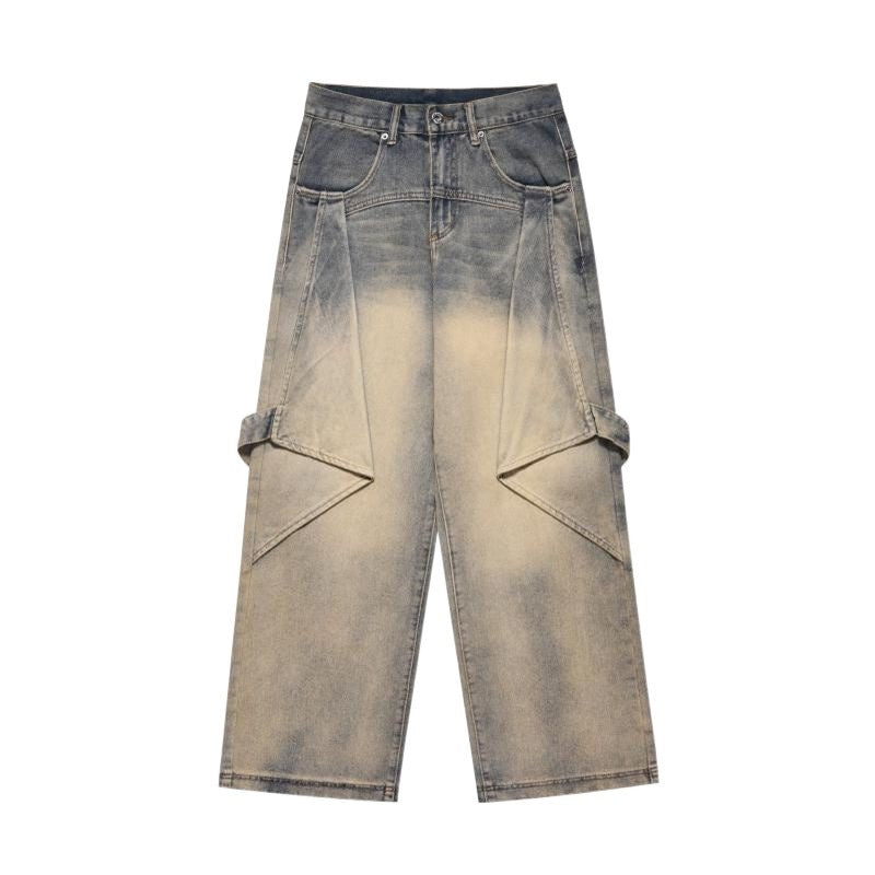 Ten Three Rows Fried Street Retro Deformation Slightly Flared Jeans