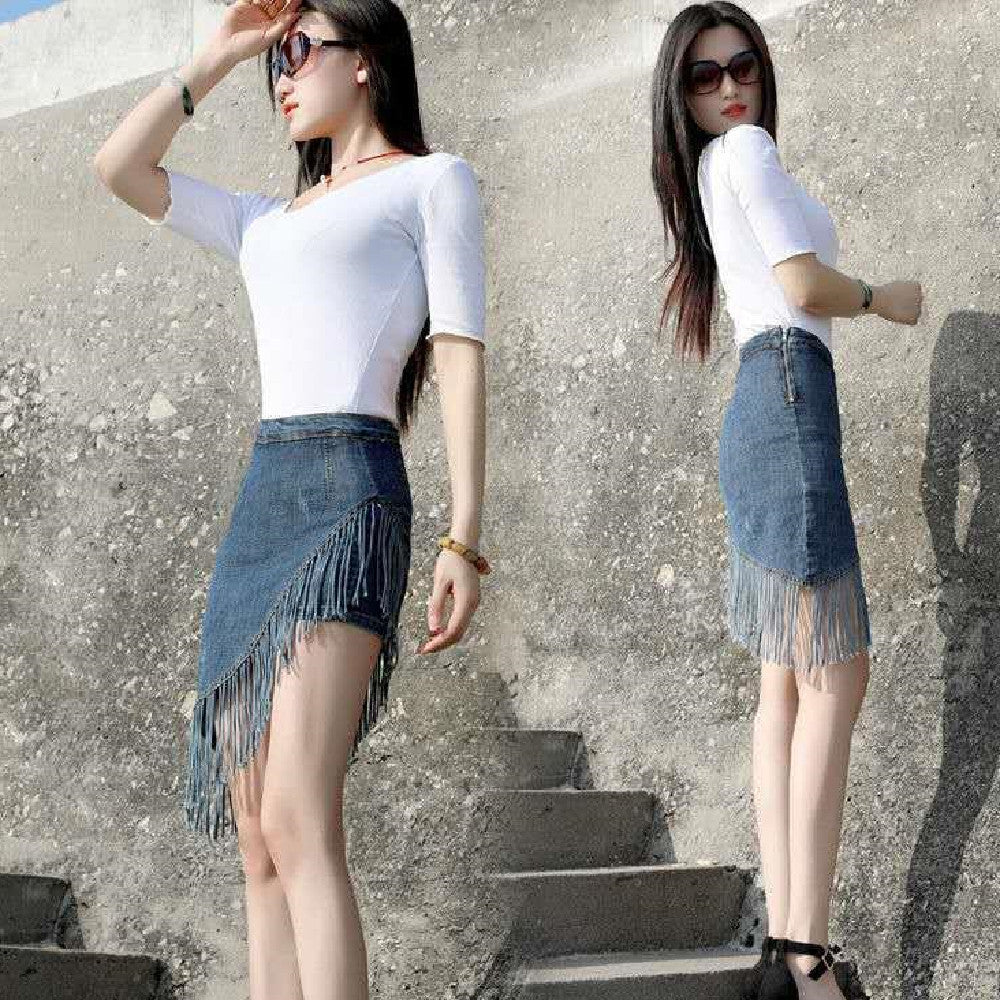 Fashion New Tassel Denim Skirt For Women