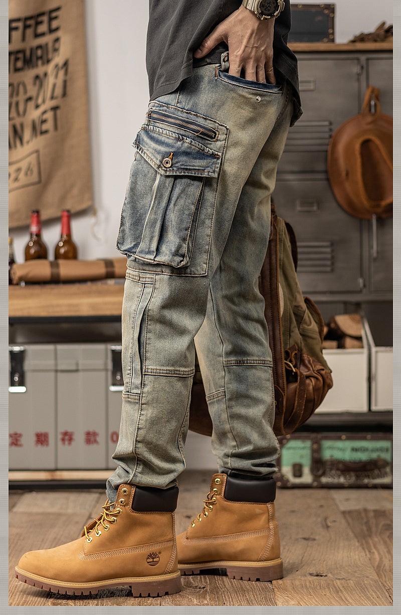 Spring And Autumn Retro Slim Fit Straight Leg Casual Pants