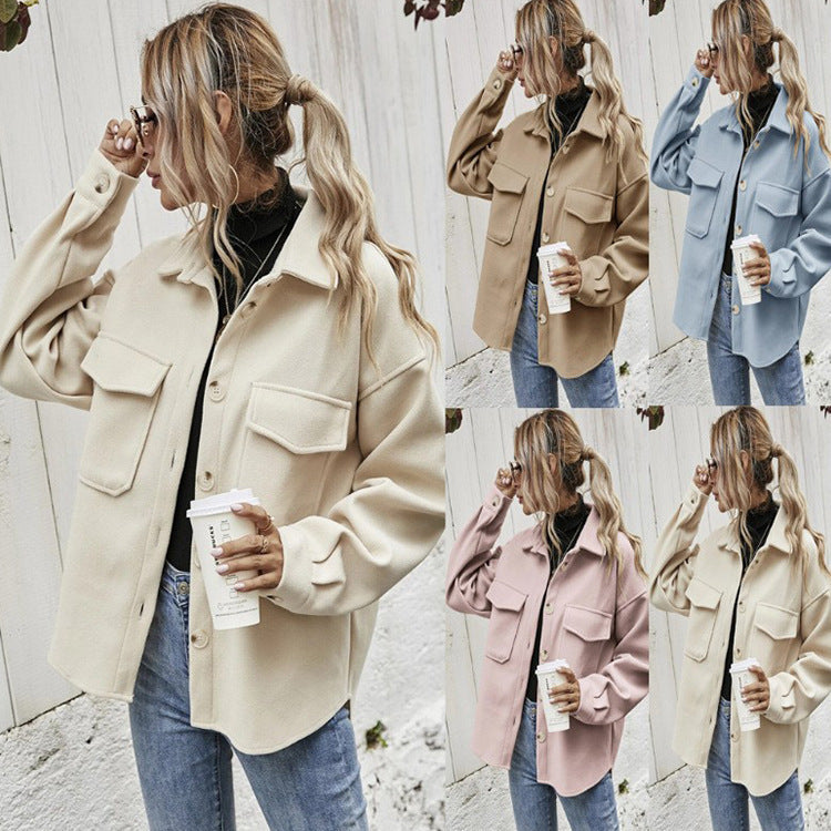 Winter Coat Women Lapel Single-breasted Thickened