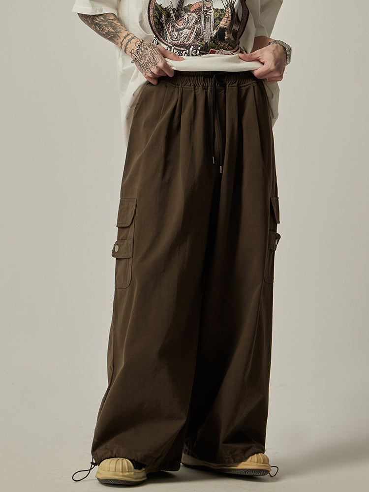 Men's Trendy Design All-match Loose Straight Wide-leg Pants