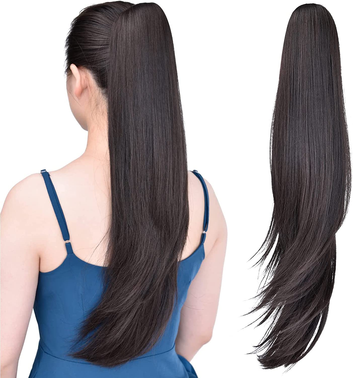 18 Inch Ponytail Hair Extension + FREE Hair Bun Extension