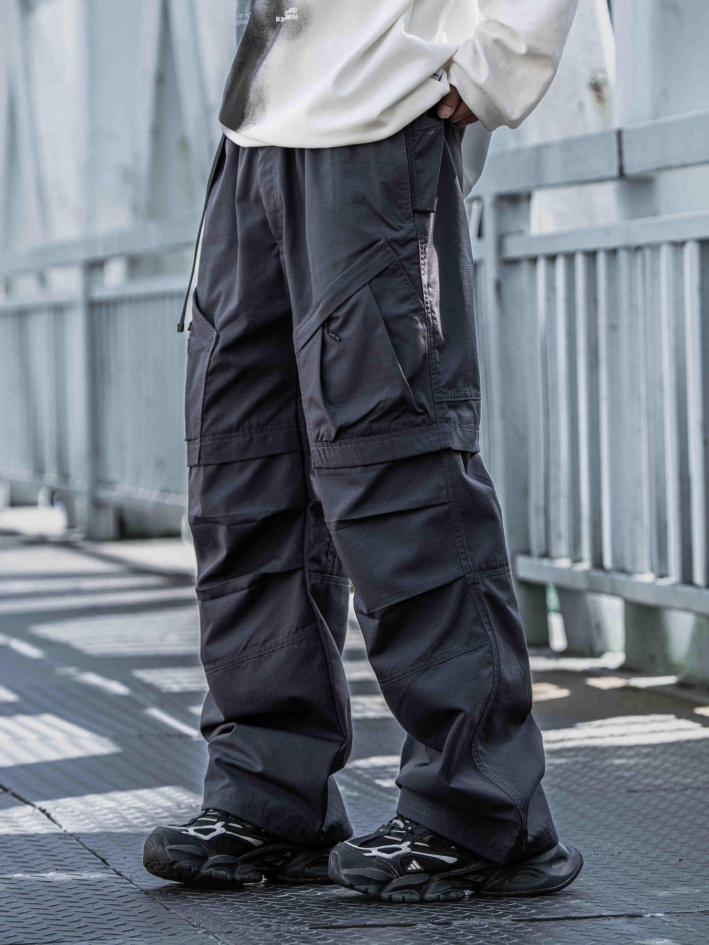 Straight Cargo Pants Men's Multi-pocket Paratrooper Pants