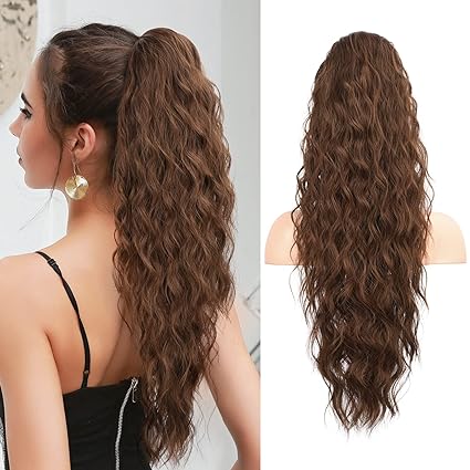 18 Inch Ponytail Hair Extension + FREE Hair Bun Extension