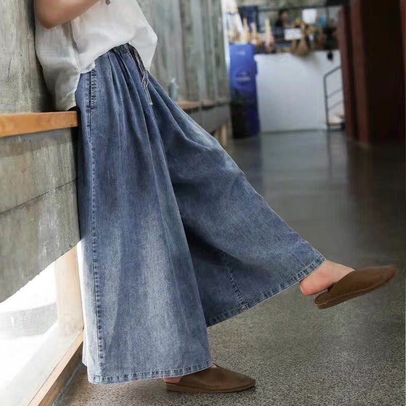 New Wide Leg Slim Women's Short Lantern Jeans Women