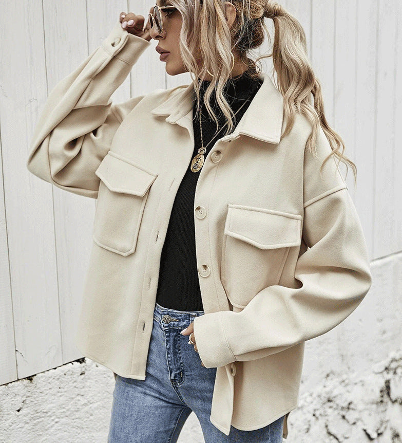 Winter Coat Women Lapel Single-breasted Thickened