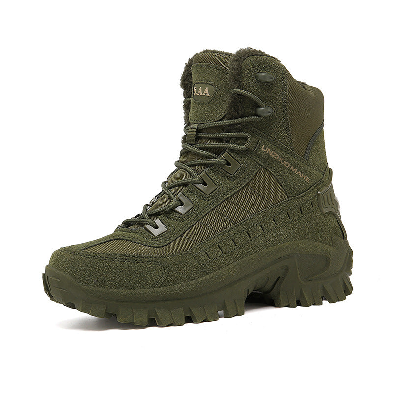 Combat Boots Winter Fleece-lined Warm Snow Boots Men