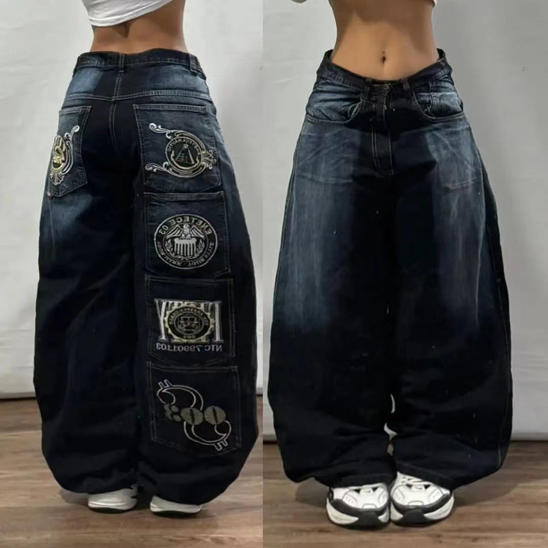 American Retro Couple Wide Leg Jeans