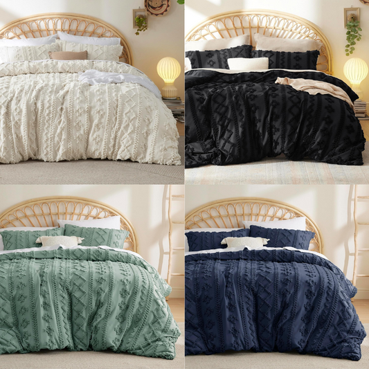 All Season Embroidery Boho Duvet Set - Pack of 4