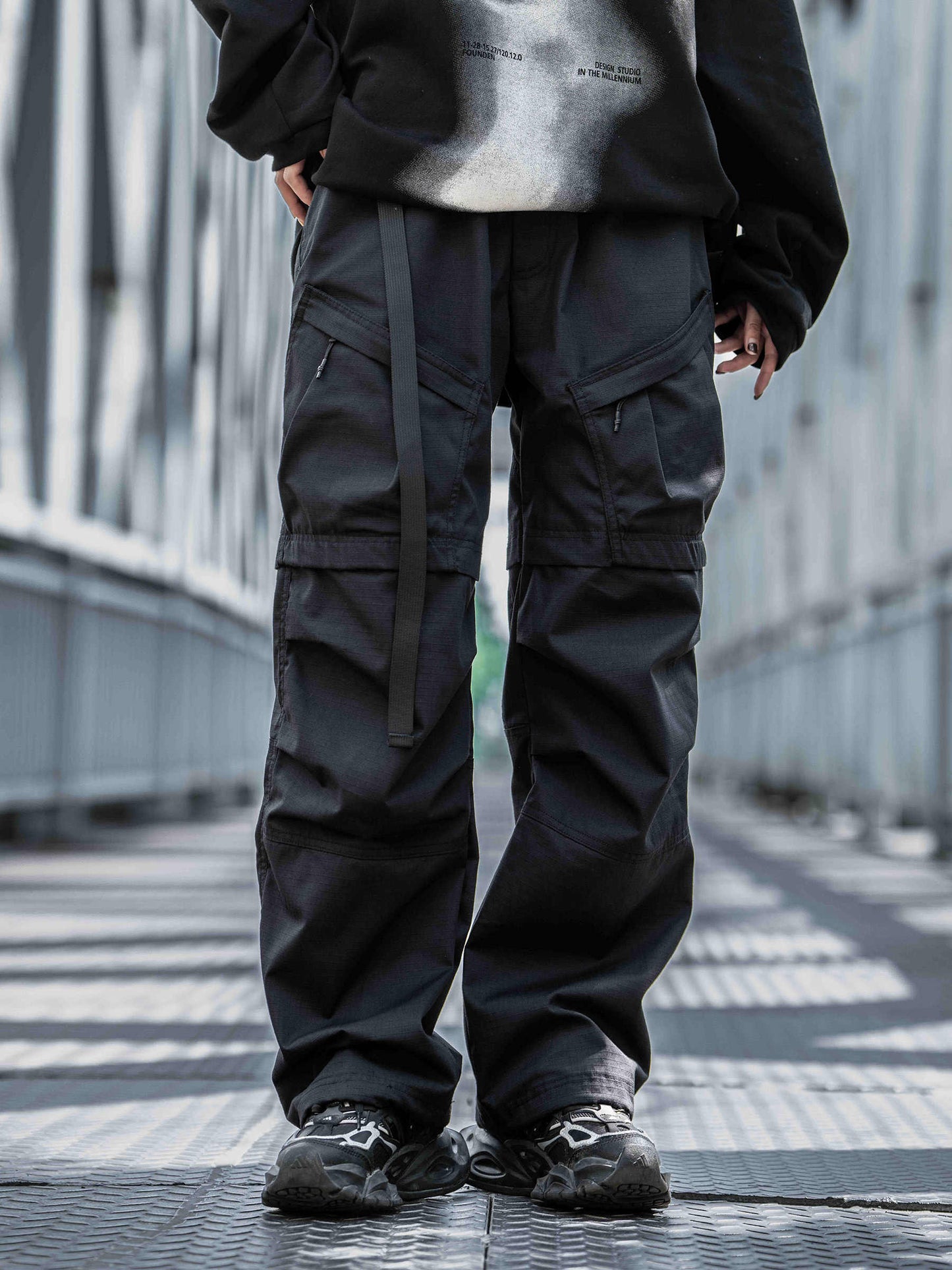 Straight Cargo Pants Men's Multi-pocket Paratrooper Pants