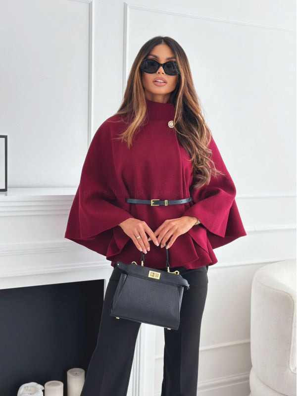 New Stand Collar Batwing Sleeves Cloak Top